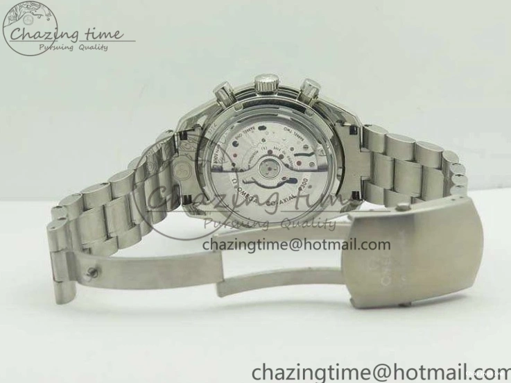 0306 TechFriendly SpeedMaster MoonWatch SS OMF 1:1 Best Edition Black Red Dial On SS Bracelet A9300 V 8092